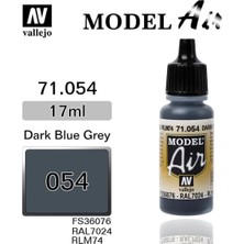 Vallejo 71054 18 Ml. Dark Grey Blue, Model Air Serisi Model Boyası