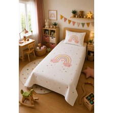 Evdek Bebek ve Çocuk Odası Rainbow Dream – Gökkuşağı Tek Kişilik Pike Takımı 160X230 cm 6etd5