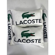 Şimika Beyaz Lacoste Ikili Yastık ve Kemer Kılıfı Seti