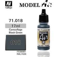 Vallejo 71018 18 Ml. Black Green, Model Air Serisi Model Boyası