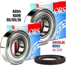 ORS Arçelik Beko Altus Çamaşır Makinesi Rulman Keçe Takımı (6204-6205-30X55X10)