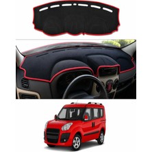 E-BİZ Fiat - Doblo D3 (2013-2015) Uyumlu Torpido Koruma Kılıfı - Kırmızı Şeritli