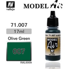 Vallejo 71007 18 Ml. Olive Green, Model Air Serisi Model Boyası