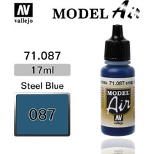 Vallejo 71087 18 Ml. Steel Blue, Model Air Serisi Model Boyası