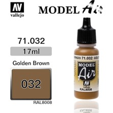 Vallejo 71032 18 Ml. Golden Brown, Model Air Serisi Model Boyası
