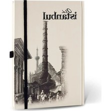 MarkEntegra Lastikli Çizgili Ajanda, Eski Istanbul Temalı, Sert Kapak