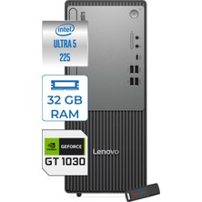 Lenovo Thinkcentre Neo 50T Gen 6 Intel Core Ultra 5 225 Upto 4.9ghz 32GB Ddr5 4tb SSD 4GB/GT1030  Freedos Mini Tower Masaüstü Bilgisayar 13BD007UTR21F15+ZETTAUSBBELLEK