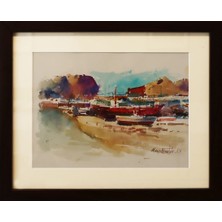 Muguetarts Şile Orijinal Suluboya Tablo - Mehmet Najafzadeh Eseri 30X37 cm