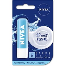 Die Grup Nıvea Hydro Care Dudak Bakım Kremi, 24 Saat Nem, Aloe Vera, Saf Su ve Doğal Yağlar, Spf 15, Gün Boyu Dudak Bakımı (4,8g)