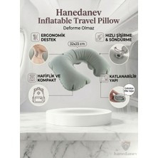 Hanedanev Şişme Seyahat Yastığı – Ergonomik Boyun Destekli Yolculuk Yastığı Kolay Şişirilebilir, Uyku Yastığı