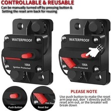 Universal Obus Karavan Dc Sigorta 40A Waterproof Otomatik Sigorta