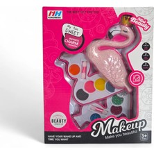 zufigo Flamingo Figürlü Iki Katlı Oyuncak Makyaj Seti