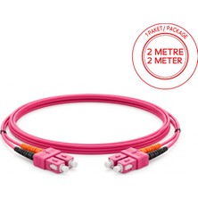 Alfafonet Sc/pc-Sc/pc Multimode Om4 Dupleks 2 Metre Fiber Patch Cord