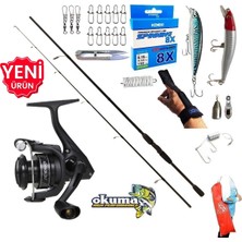 Okuma Revenger RV-3000A 240CM 20-40GR Double Black Rapala Maket Balık Spin Olta Takımı Seti