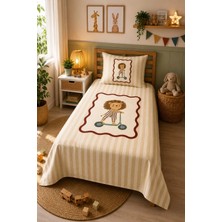 Evdek Bebek ve Çocuk Odası Scootie Lion – Scooterlı Aslan Tek Kişilik Pike Takımı 160X230 cm 6etd3
