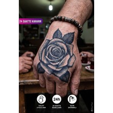 BP Tattoo 24 Saatte Kararan El Dövmesi Gül Figürlü Yarı Kalıcı El Dövmesi