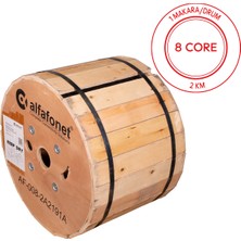 Alfafonet 8 Core Single Loose Tube Fiber Optik Kablo 2 Km Makara