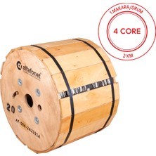 Alfafonet 4 Core Single Loose Tube Fiber Optik Kablo 2 Km Makara