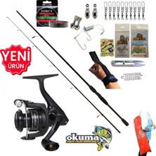 Okuma Revenger RV-4000A 240CM 20-40GR Double Black Kıyı Spin Olta Takımı Seti
