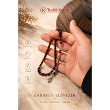 Tesbihkenti Ahşap Kutulu Bilek Boy Sürmeli Model Toz Kehribar Tesbih