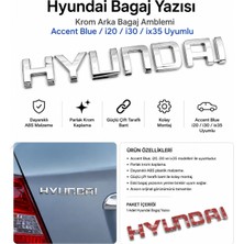 Artek Hyundai Bagaj Yazısı Krom Arka Bagaj Amblemi Accent Blue I20 I30 IX35 Uyumlu