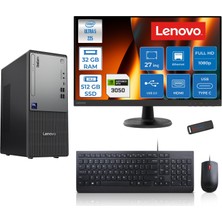 Lenovo Thinkcentre Neo 50T Gen 6 Intel Core Ultra 5 225 Upto 4.9ghz 32GB Ddr5 512GB SSD 6GB/RTX3050 Freedos +27" Fhd Monitör Masaüstü Bilgisayar 13BD007UTR2723F12+ZETTAUSBBELLEK