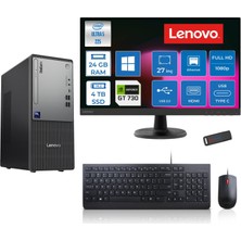 Lenovo Thinkcentre Neo 50T Gen 6 Intel Core Ultra 5 225 Upto 4.9ghz 24GB Ddr5 4tb SSD 4GB/GT730 WIN11PRO +27" Fhd Monitör Masaüstü Bilgisayar 13BD007UTR2725P10+ZETTAUSBBELLEK