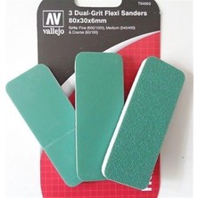 Vallejo T04003 Esnek 60,240,600 No İnce ve Geniş Zımpara Çubuğu (80x30x6mm), 3 Adet