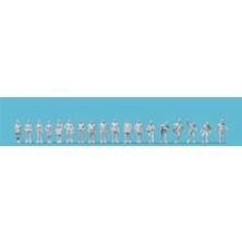 Preiser 80992 1/200 Ölçek, Ayakta Duran Insanlar, Boyasız Plastik Figürleri, 18 Adet