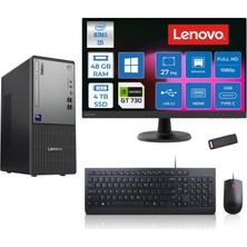Lenovo Thinkcentre Neo 50T Gen 6 Intel Core Ultra 5 225 Upto 4.9ghz 48GB Ddr5 4tb SSD 4GB/GT730 WIN11HOME +27" Fhd Monitör Masaüstü Bilgisayar 13BD007UTR2725H20+ZETTAUSBBELLEK