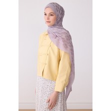 Belli Geometrik Desen Ivory Şal %55 Naia %45 Pamuk