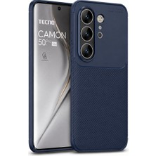 Wowacs Tecno Camon 50 Pro 5g Uyumlu Kılıf Karbon Tasarım Kamera Korumalı Silikon Telefon Kılıfı Kapak