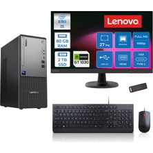 Lenovo Thinkcentre Neo 50T Gen 6 Intel Core Ultra 5 225 Upto 4.9ghz 80GB Ddr5 2tb SSD 4GB/GT1030  Freedos +27" Fhd Monitör Masaüstü Bilgisayar 13BD007UTR2721F29+ZETTAUSBBELLEK
