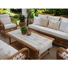 Muguetarts %100 El Emeği Keten Üzerine Dantel Angles Runner