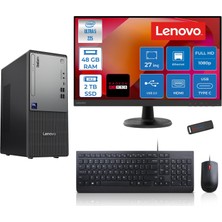 Lenovo Thinkcentre Neo 50T Gen 6 Intel Core Ultra 5 225 Upto 4.9ghz 48GB Ddr5 2tb SSD 4GB/RX550 Freedos +27" Fhd Monitör Masaüstü Bilgisayar 13BD007UTR2727F19+ZETTAUSBBELLEK