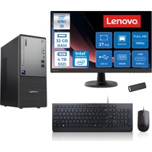 Lenovo Thinkcentre Neo 50T Gen 6 Intel Core Ultra 5 225 Upto 4.9ghz 32GB Ddr5 4tb SSD Intel® UHD Graphics 770 Freedos +27" Fhd Monitör Masaüstü Bilgisayar 13BD007UTR27F15+ZETTAUSBBELLEK