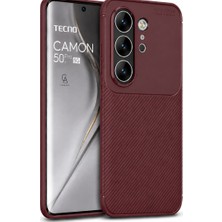 Wowacs Tecno Camon 50 Pro 5g Uyumlu Kılıf Karbon Tasarım Kamera Korumalı Silikon Telefon Kılıfı Kapak