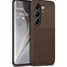 Wowacs Tecno Camon 50 Pro 5g Uyumlu Kılıf Karbon Tasarım Kamera Korumalı Silikon Telefon Kılıfı Kapak
