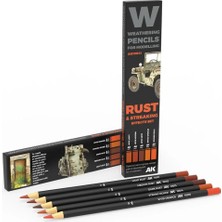 Ak Interactive Ak 10041 Suluboya Kalemi Seti, Rust & Streaking, Effects, 5 Adet