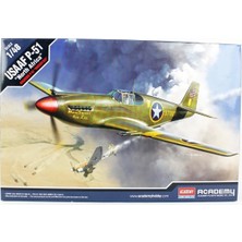 Academy 12338 1/48 Ölçek, USAAF P-51 (North Africa) Savaş Uçağı, Plastik Model Kiti