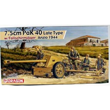 Dragon 6250 1/35 Ölçek Gri Plastik Model Kiti 7.5cm Pak 40 Geç Tip Çekili Top ve Mürettebatı