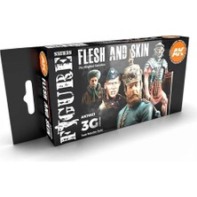 Ak Interactive Ak 11621 6X17 Ml. Ten Renkleri, Figürler Için, Akrilik 3gen Model Boyası Seti