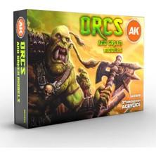 Ak Interactive Ak 11600 6X17 Ml. Orc ve Yeşil Yaratık Teni, Figürler Için Akrilik 3gen Model Boyası Seti
