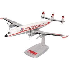 Herpa 614467 1/125 Ölçek, Twa Havayolları Lockheed L-1049G Super Constellation, N7104C, Snapfit, Plastik, Standlı, Sergilemeye