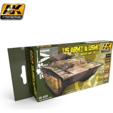 Ak Interactive Ak 4220 Us Army ve Usmc Kamuflaj Renkleri Model Boyası Seti 6X17 ml