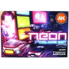 Ak Interactive Ak 11610 6X17 Ml. Neon Renkleri, Akrilik 3gen Model Boyası Seti