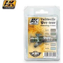 Ak Interactive Ak 2320 4X17 Ml. Luftwaffe Pre-War Kamuflaj Renkleri, Akrilik Model Boyası Seti