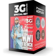 Ak Interactive Ak 11637 6 X17 Ml. Ww I Fransız Uniformaları, Akrilik 3gen Model Boyası Seti