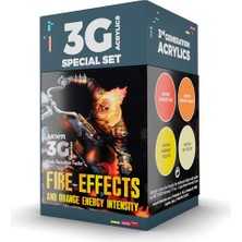Ak Interactive Ak 1071 4X17 Ml. Ateş Efektleri, 3gen Akrilik Wargame Boya Seti