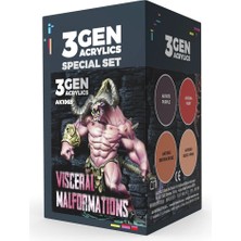 Ak Interactive Ak 1065 4X17 Ml. Iç Organ Malformasyonları, 3gen Akrilik Wargame Boya Seti